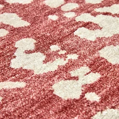 Nodus Tappeto artigianale in seta di bambù rosso e bianco Mars><noscript><img width=