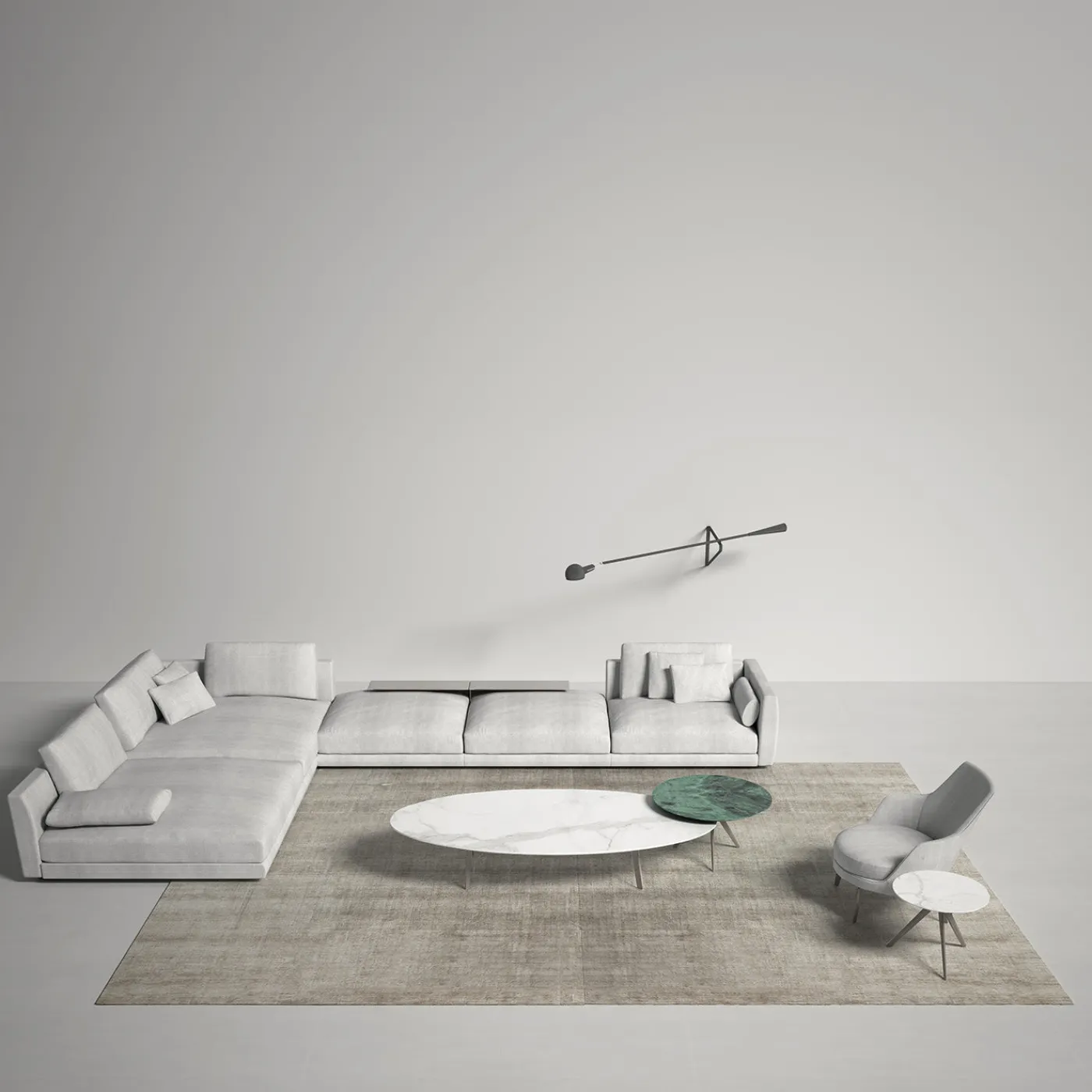 Carpet Edition Tappeto Bamboo Shaded rettangolare in seta di bamboo beige #2> Tappeti E Moquette