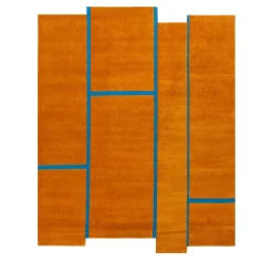 Amini Tappeto Campiture Arancione e Blu di Elisa Ossino> Tappeti E Moquette