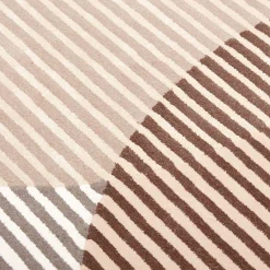 Nodus Tappeto in Lana Beige con motivi Geometrici Cerchi Affondanti><noscript><img width=