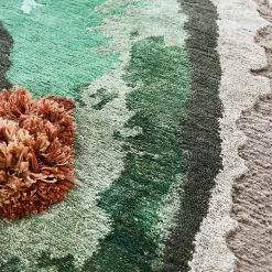 Mohebban Tappeto rotondo Tactile verde in lana e seta di bambù> Tappeti E Moquette