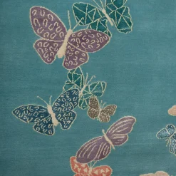 Sergio Mannino Studio Tappeto Spirit in the Sky Butterfly Blue realizzato a mano in lana e seta><noscript><img width=