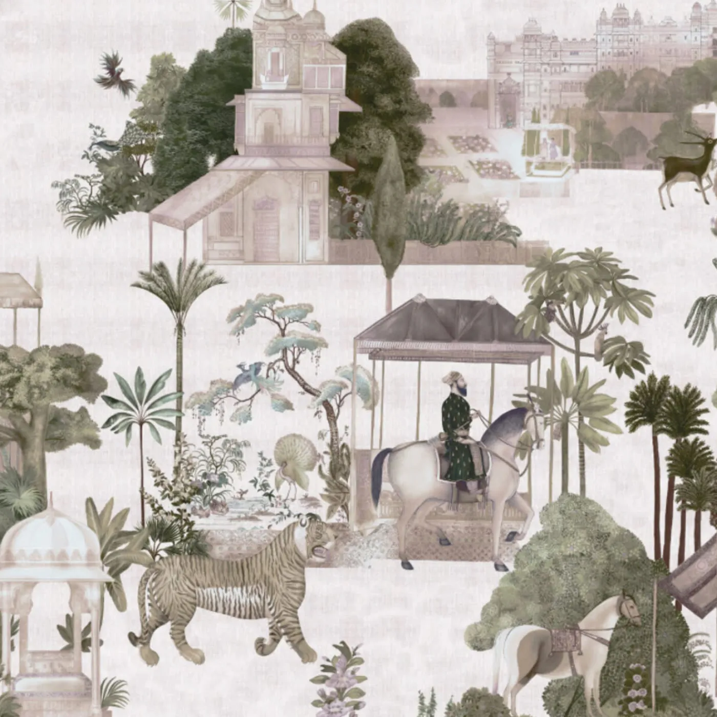 KOHRO Tessuto da rivestimento in cotone Rajasthan viola> Carte Da Parati