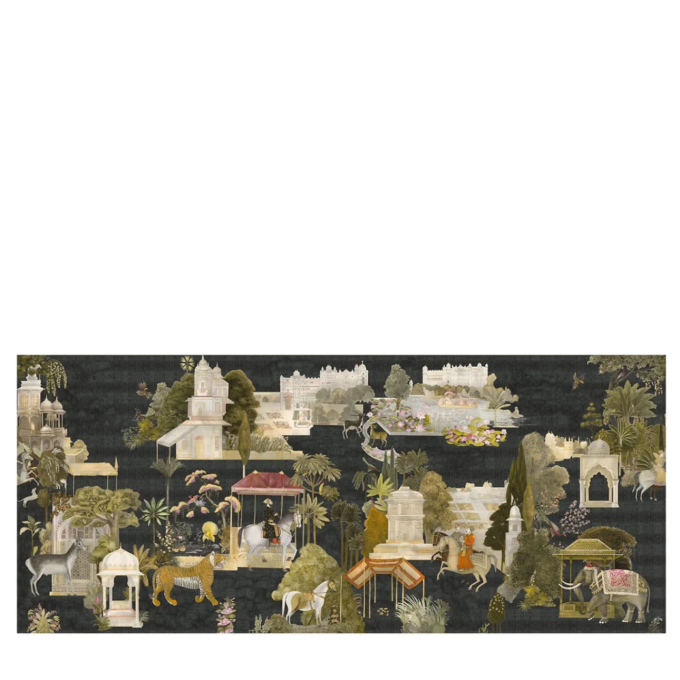 KOHRO Tessuto da rivestimento in cotone nero del Rajasthan> Carte Da Parati