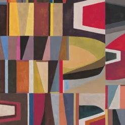 KOHRO Tessuto da rivestimento in poliestere cromato multicolore> Carte Da Parati