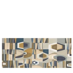 KOHRO Tessuto da rivestimento in poliestere cromato blu e oro> Carte Da Parati