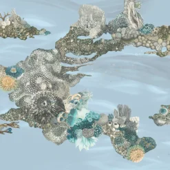 KOHRO Tessuto da rivestimento in poliestere Patch Reef blu chiaro><noscript><img width=