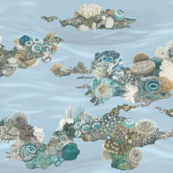 KOHRO Tessuto da rivestimento in poliestere Patch Reef blu chiaro><noscript><img width=