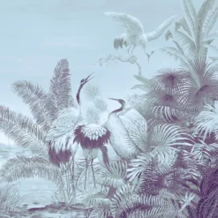 KOHRO Tessuto da rivestimento in cotone e lino blu West Of Java><noscript><img width=