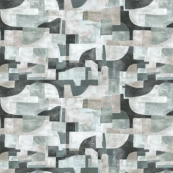 KOHRO Tessuto da rivestimento in poliestere Equinox blu chiaro e nero> Carte Da Parati