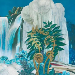 KOHRO Tessuto da rivestimento in poliestere blu Enchantment> Carte Da Parati