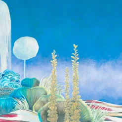 KOHRO Tessuto da rivestimento in poliestere blu Enchantment><noscript><img width=