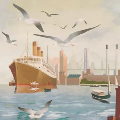 KOHRO Tessuto da rivestimento in poliestere marrone grigio e rosso bronzo Da terra a mare><noscript><img width=