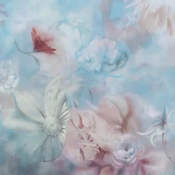 KOHRO Tessuto da rivestimento in cotone Fleuraissance rosa e azzurro><noscript><img width=