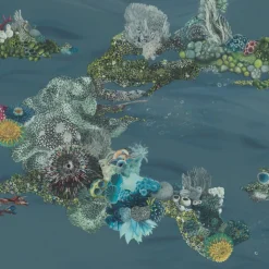 KOHRO Tessuto di rivestimento murale in poliestere Blue Patch Reef><noscript><img width=