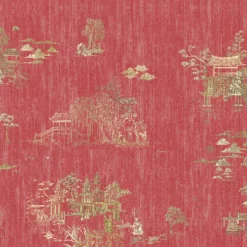 KOHRO Tessuto di rivestimento murale in poliestere con ore e lampeggi rossi> Carte Da Parati