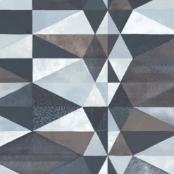 KOHRO Tessuto murale blu tribale anni Cinquanta in poliestere><noscript><img width=