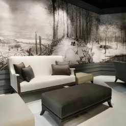 KOHRO Tessuto murale in cotone con stagni irlandesi grigio e blu chiaro><noscript><img width=