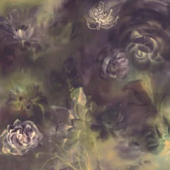 KOHRO Tessuto murale in cotone viola e oro Fleuraissance><noscript><img width=