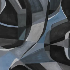 KOHRO Tessuto murale in cotone blu e nero Rising Desert> Carte Da Parati