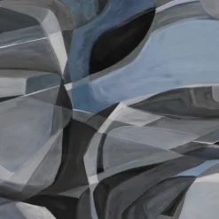 KOHRO Tessuto murale in cotone blu e nero Rising Desert><noscript><img width=