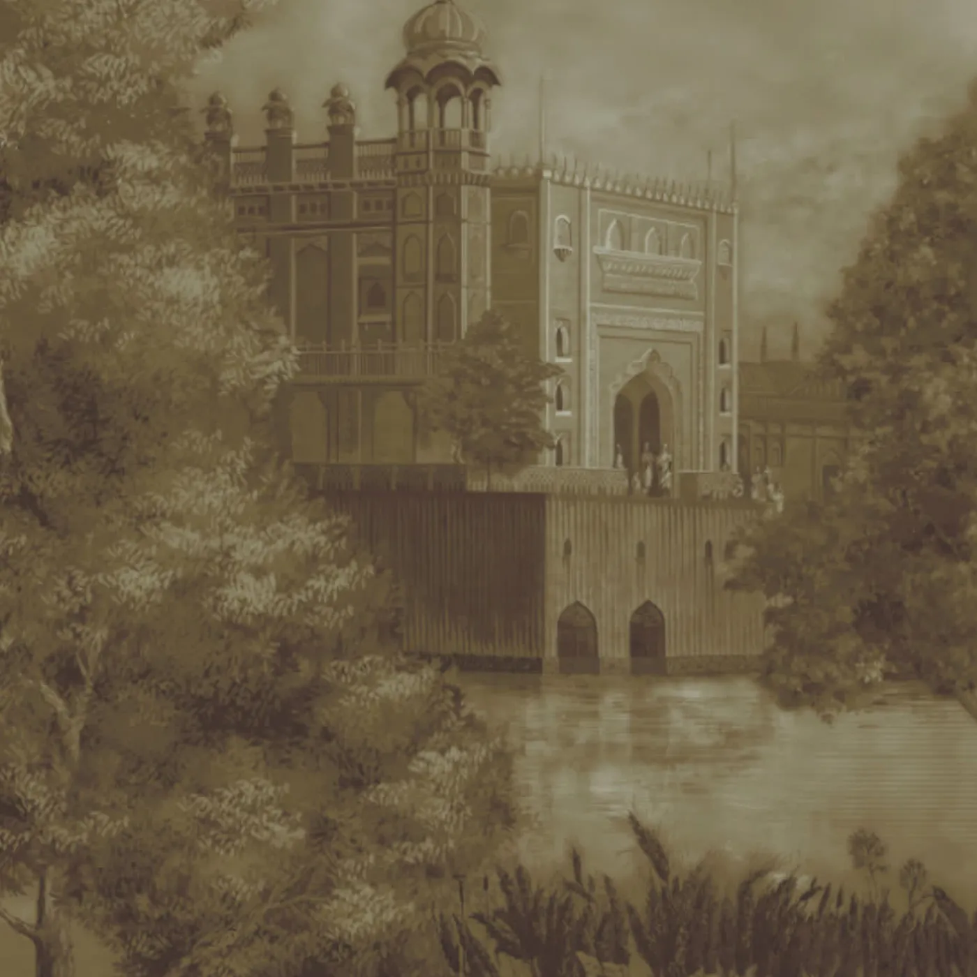 KOHRO Tessuto murale in poliestere Bronzo Darshan Panorama> Carte Da Parati