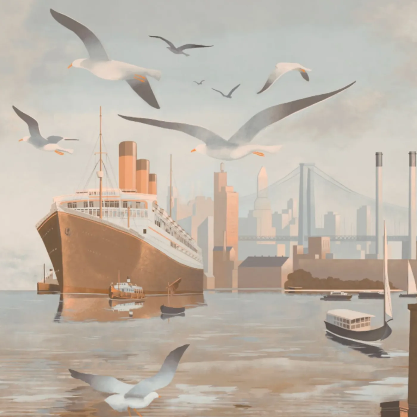 KOHRO Tessuto murale in poliestere marrone, grigio e bronzo Dalla terra al mare> Carte Da Parati