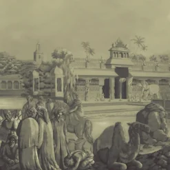 KOHRO Tessuto murale in poliestere verde e oro Darshan Panorama><noscript><img width=