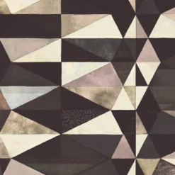 KOHRO Tessuto murale in poliestere marrone tribale anni Cinquanta><noscript><img width=