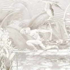 KOHRO Tessuto murale in poliestere Wildscape con riflessi d'argento> Carte Da Parati