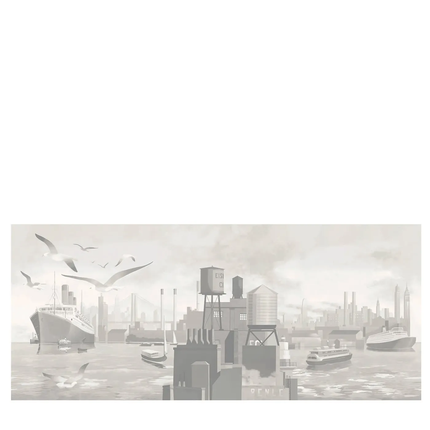 KOHRO Tessuto murale in poliestere grigio da terra a mare> Carte Da Parati