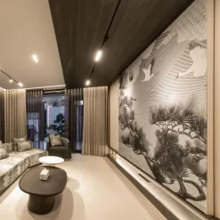 KOHRO Tessuto murale in poliestere grigio Sea Breeze><noscript><img width=