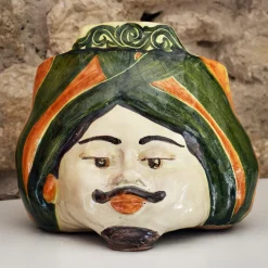 Artema Galli Testa di moro policroma Ororo Modern> Vasi Figurativi