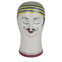 Alessandro Iudici Testa di nuotatore con cappuccio giallo e blu Scultura> Statuine