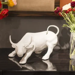 VGnewtrend Toro di Wall Street Scultura bianca di grandi dimensioni><noscript><img width=