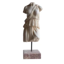 Todini Sculture Torso Femminile con Tunica Scultura in Marmo di Carrara con base> Statuine