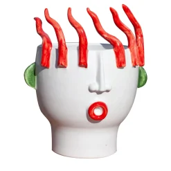 Patrizia Italiano Totuccio Venditore ambulante di peperoni Vaso di testa> Vasi Figurativi