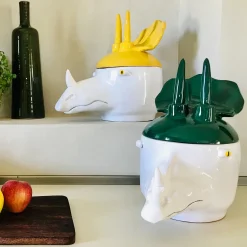 Freaklab Triceratopo Grande Contenitore verde e bianco con coperchio><noscript><img width=