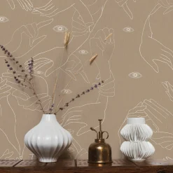 MaVoix Uno, Nessuno Beige Carta da parati morbida><noscript><img width=