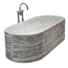 Kreoo Vasca da Bagno Blessed Tub in Travertino Silver e Bianco del Re> Lavabi E Vasche Da Bagno