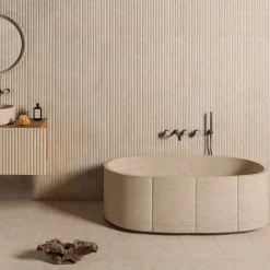 Luce Di Carrara Vasca da bagno Oval Beige in marmo Sartoriale di Federico Peri><noscript><img width=