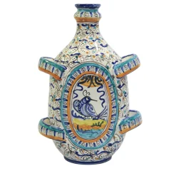 Sbigoli Terrecotte Firenze Vaso a fiasco Uccellino con 4 maniglie di Lorenza Adami> Anfore