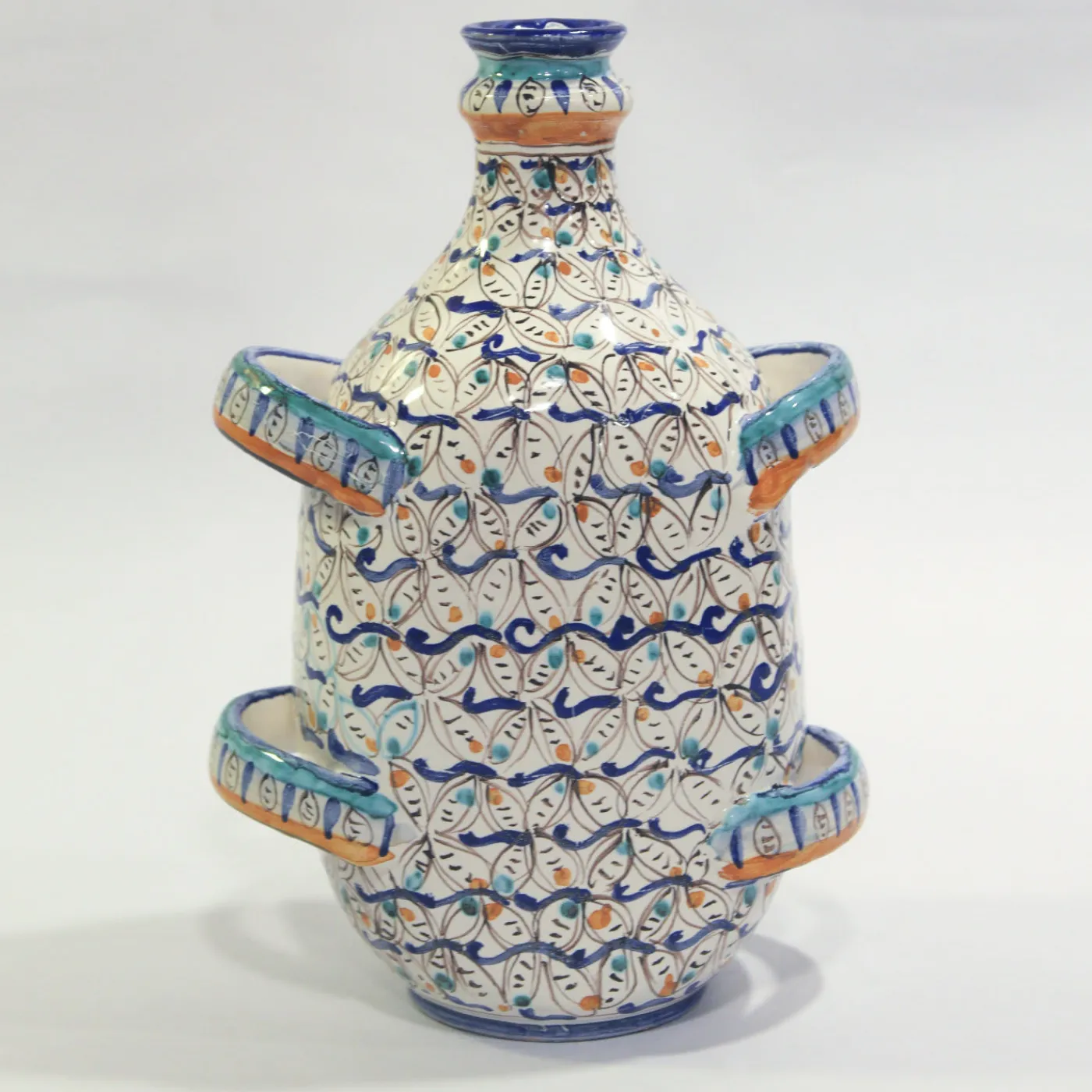 Sbigoli Terrecotte Firenze Vaso a fiasco Uccellino con 4 maniglie di Lorenza Adami> Anfore