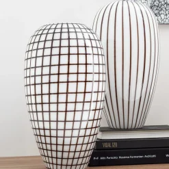 Morica Design Vaso a righe bianco e nero> Vasi Decorativi