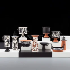 Rometti Vaso Ahau in terracotta e nero opaco di Jean-Christophe Clair> Vasi Con Coperchio