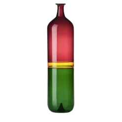 Venini Vaso alto Bolle di Tapio Wirkkala in rosso/verde> Bottiglie Decorative