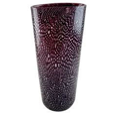 Gambaro e Tagliapietra Vaso alto in filigrana bianca e nera Murrine> Vasi Da Fiori