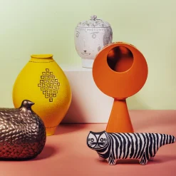 Bitossi Ceramiche Vaso arancione della serie Combinabile di Aldo Londi><noscript><img width=