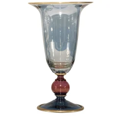 Griffe Montenapoleone by Vetrerie di Empoli Vaso Arlecchino blu pallido> Vasi Da Fiori