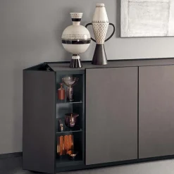 Rometti Vaso Aryballos bianco e nero di Ugo La Pietra><noscript><img width=